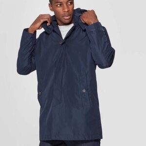 Goodfellow & Co Men’s Long Sleeve Trench Raincoat Jacket in Navy Blue